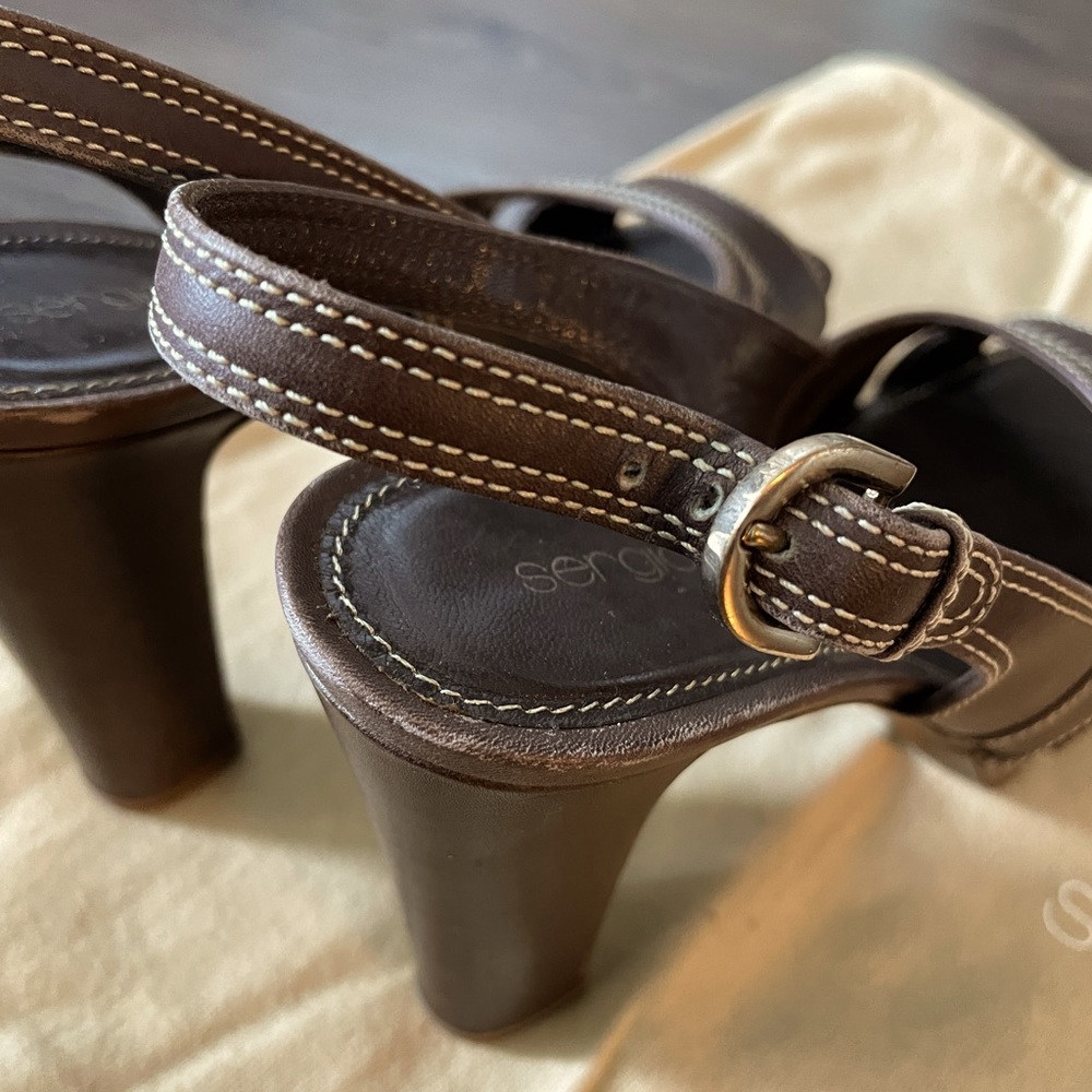 Sergio Rossi Brown Leather Sandal 36 - Picture 6 of 7